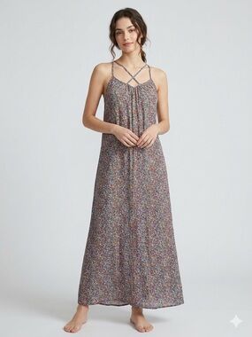 Old Navy Navy Floral Spaghetti-Strap maxi dress
